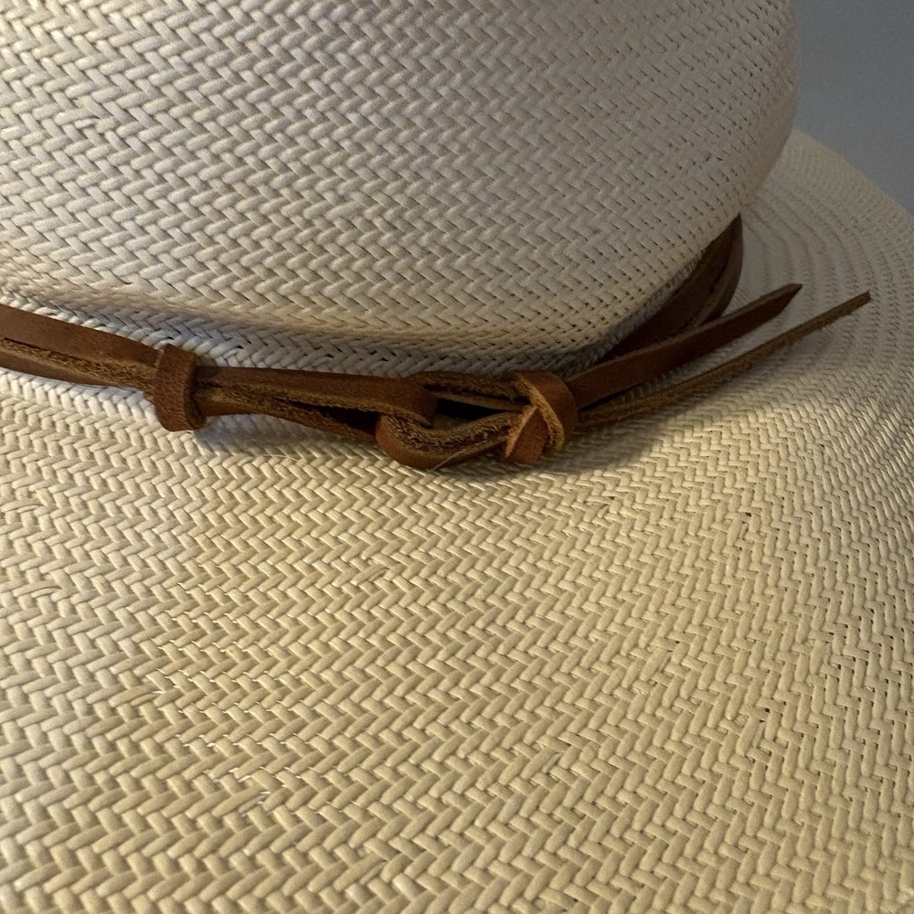 NEW Wyeth Straw Hat Lindsey Leather Hat Band Adjustable Band ($148 Retail) - Picture 5 of 11